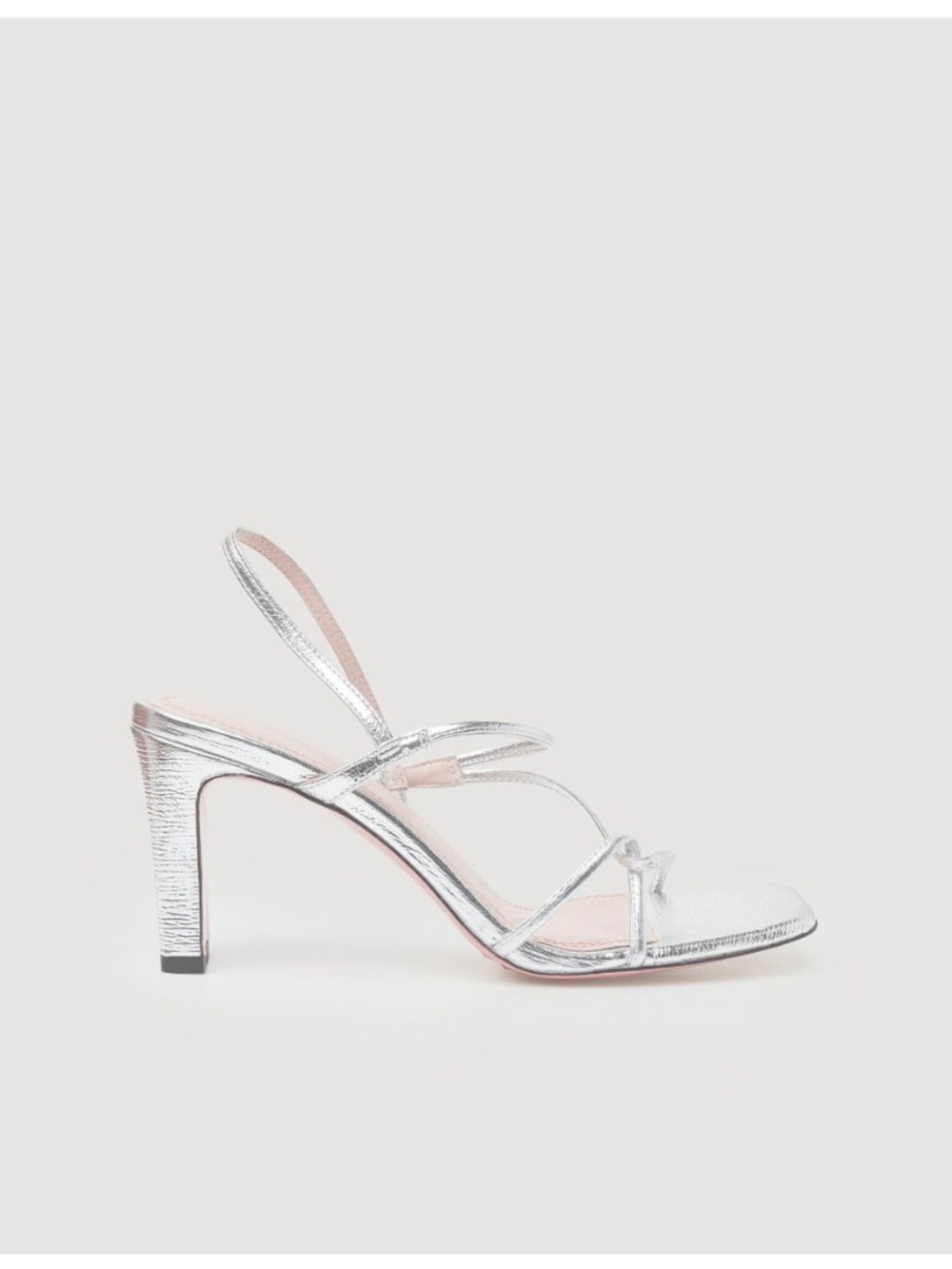 Sandro Leather Sandals with Wide Heel